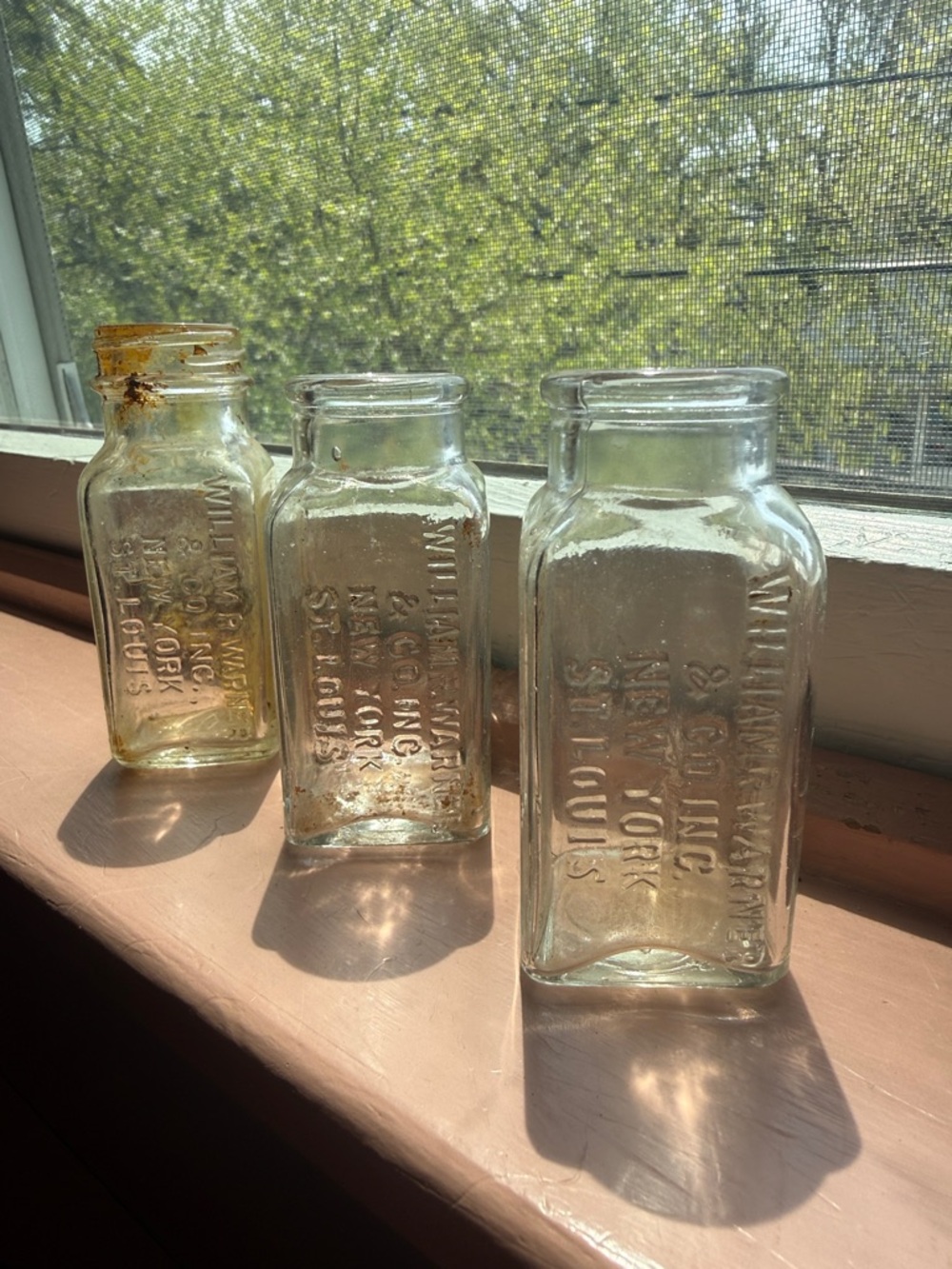 Corktop Embossed Medicine pharmacy apothecary vintage glass bottle early 1900s
